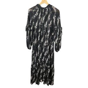 All Saints Elimear Cultivar Floral Tiered Maxi Dress Black 00 Cottagecore Modest